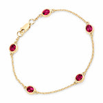 Oval Bezel Set Station Bracelet