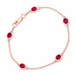 Oval Bezel Set Station Bracelet
