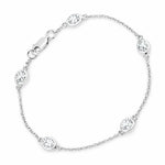 Oval Bezel Set Station Bracelet
