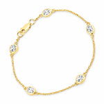 Oval Bezel Set Station Bracelet