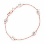 Oval Bezel Set Station Bracelet