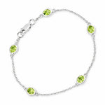 Oval Bezel Set Station Bracelet