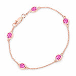 Oval Bezel Set Station Bracelet
