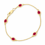Oval Bezel Set Station Bracelet