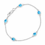 Oval Bezel Set Station Bracelet