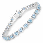 Heart Prong Set Diamond Accent Tennis Bracelet