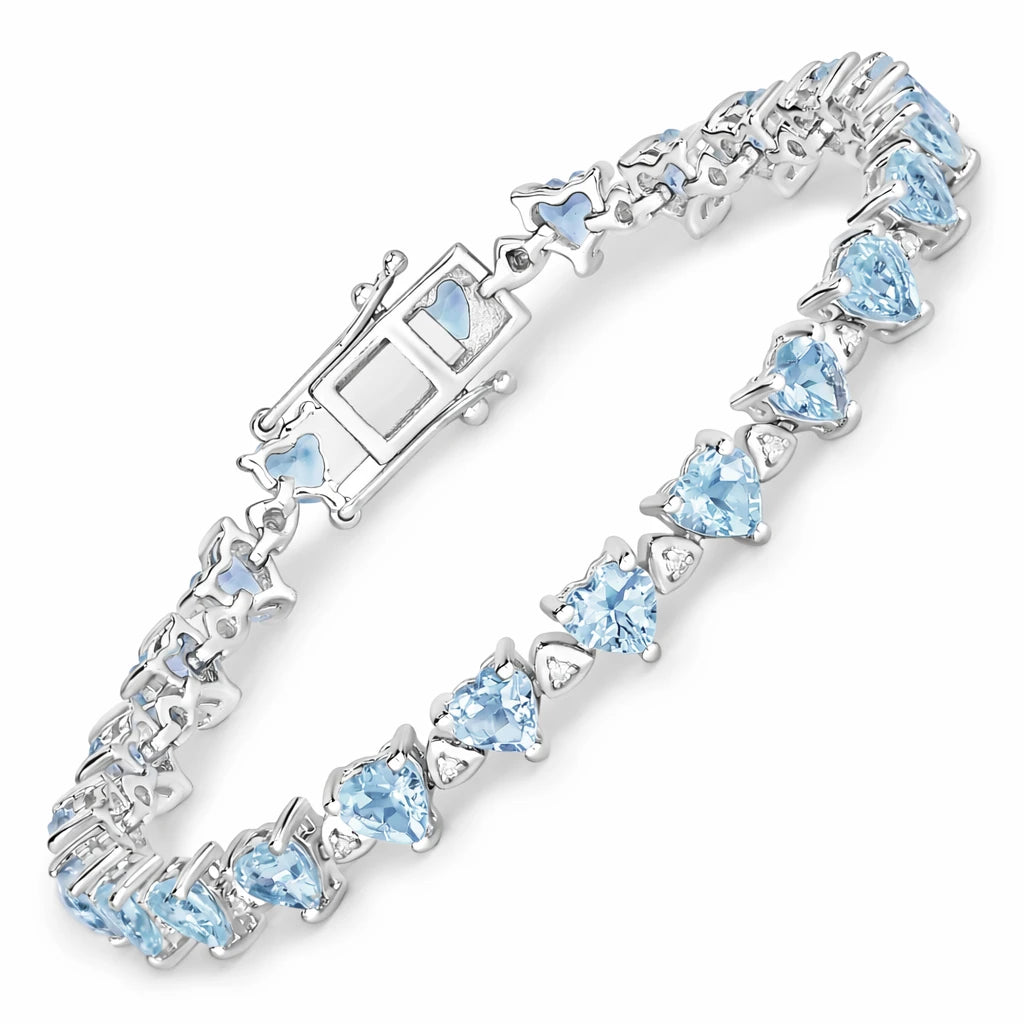 Heart Prong Set Diamond Accent Tennis Bracelet