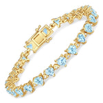 Heart Prong Set Diamond Accent Tennis Bracelet
