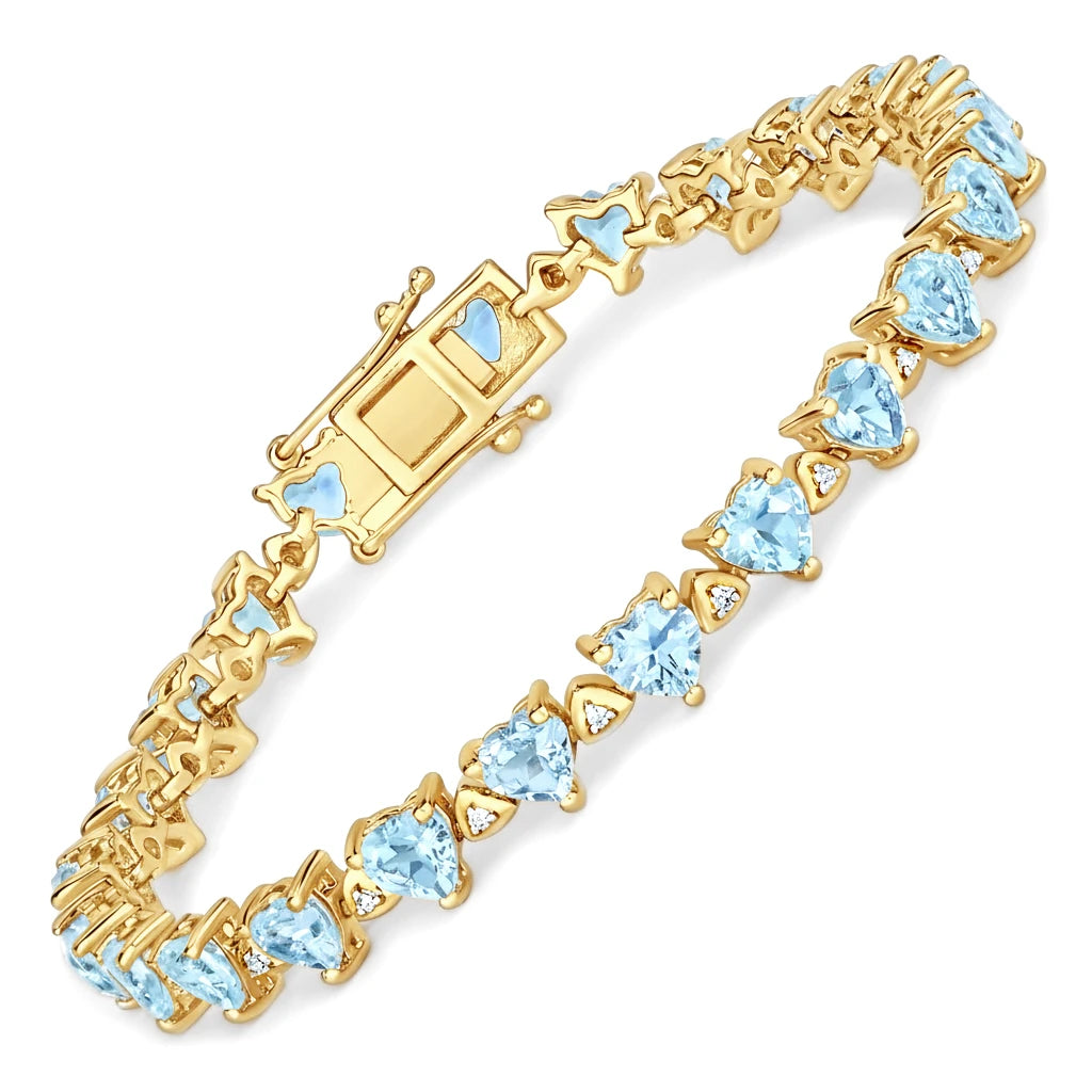Heart Prong Set Diamond Accent Tennis Bracelet