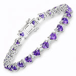 Heart Prong Set Diamond Accent Tennis Bracelet