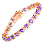 Heart Prong Set Diamond Accent Tennis Bracelet