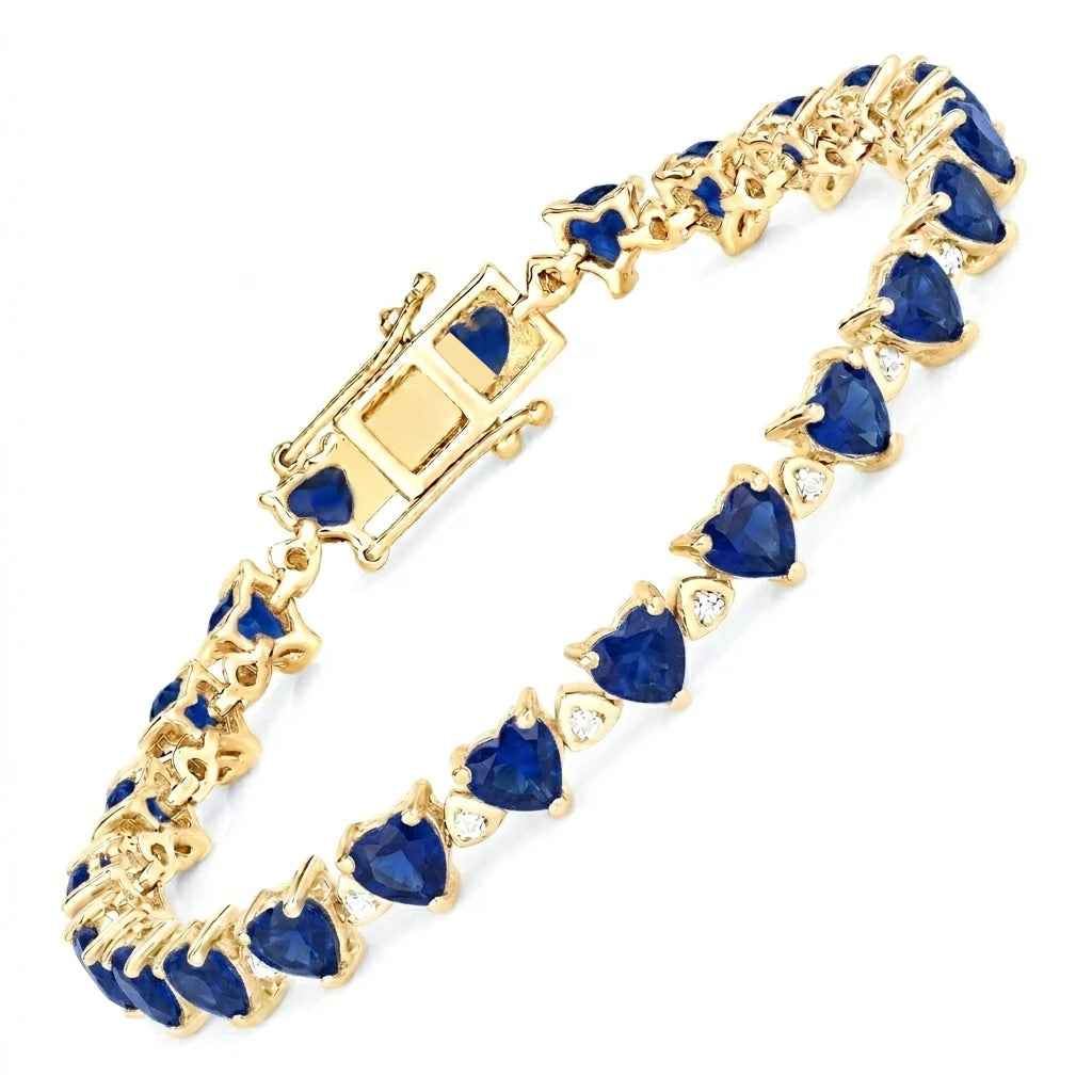 Heart Prong Set Diamond Accent Tennis Bracelet
