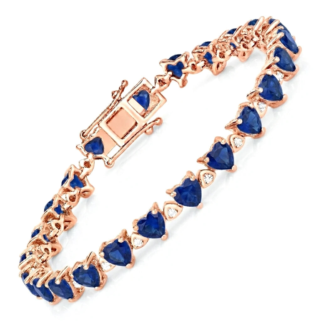 Heart Prong Set Diamond Accent Tennis Bracelet