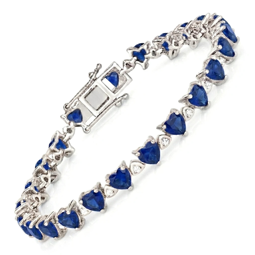Heart Prong Set Diamond Accent Tennis Bracelet