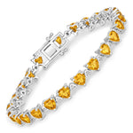 Heart Prong Set Diamond Accent Tennis Bracelet