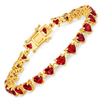 Heart Prong Set Diamond Accent Tennis Bracelet