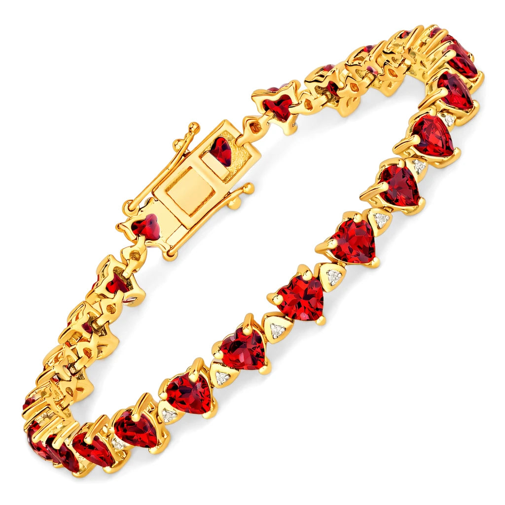 Heart Prong Set Diamond Accent Tennis Bracelet