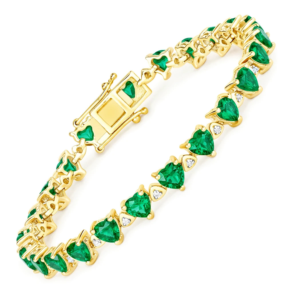 Heart Prong Set Diamond Accent Tennis Bracelet