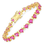 Heart Prong Set Diamond Accent Tennis Bracelet