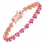 Heart Prong Set Diamond Accent Tennis Bracelet