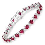 Heart Prong Set Diamond Accent Tennis Bracelet