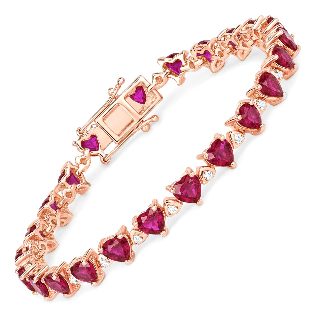 Heart Prong Set Diamond Accent Tennis Bracelet