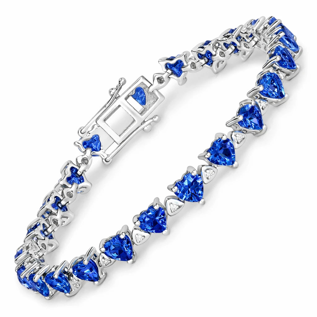 Heart Prong Set Diamond Accent Tennis Bracelet