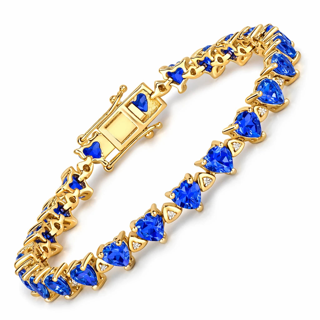 Heart Prong Set Diamond Accent Tennis Bracelet