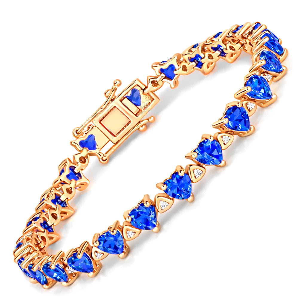 Heart Prong Set Diamond Accent Tennis Bracelet