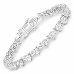 Heart Prong Set Diamond Accent Tennis Bracelet