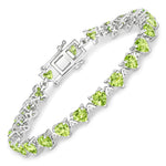 Heart Prong Set Diamond Accent Tennis Bracelet