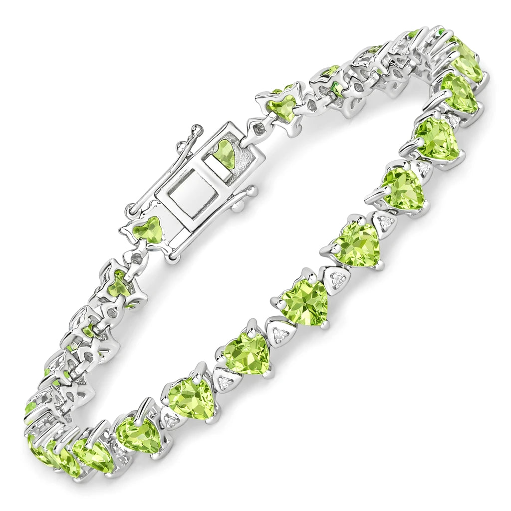 Heart Prong Set Diamond Accent Tennis Bracelet