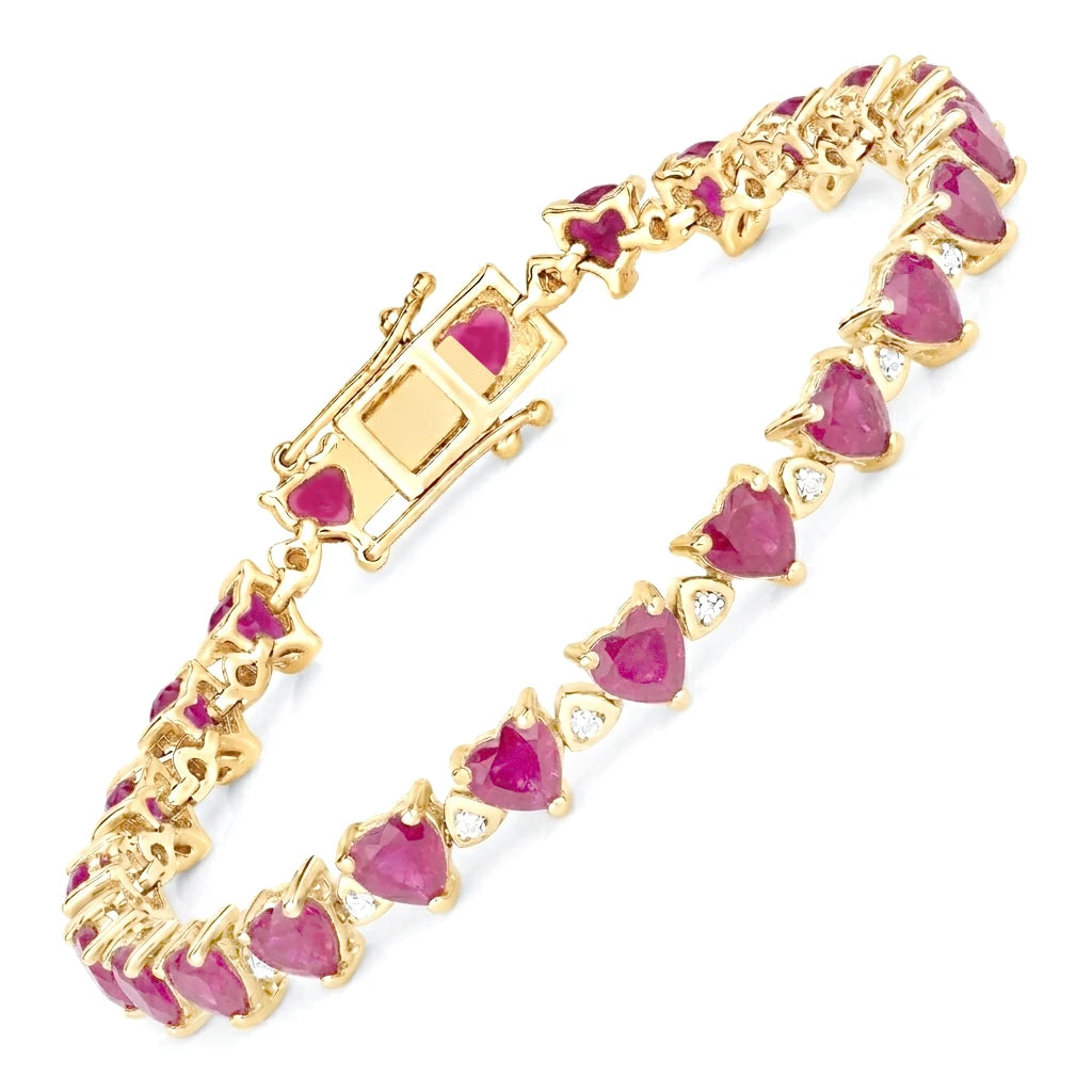 Heart Prong Set Diamond Accent Tennis Bracelet