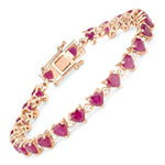 Heart Prong Set Diamond Accent Tennis Bracelet