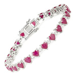 Heart Prong Set Diamond Accent Tennis Bracelet