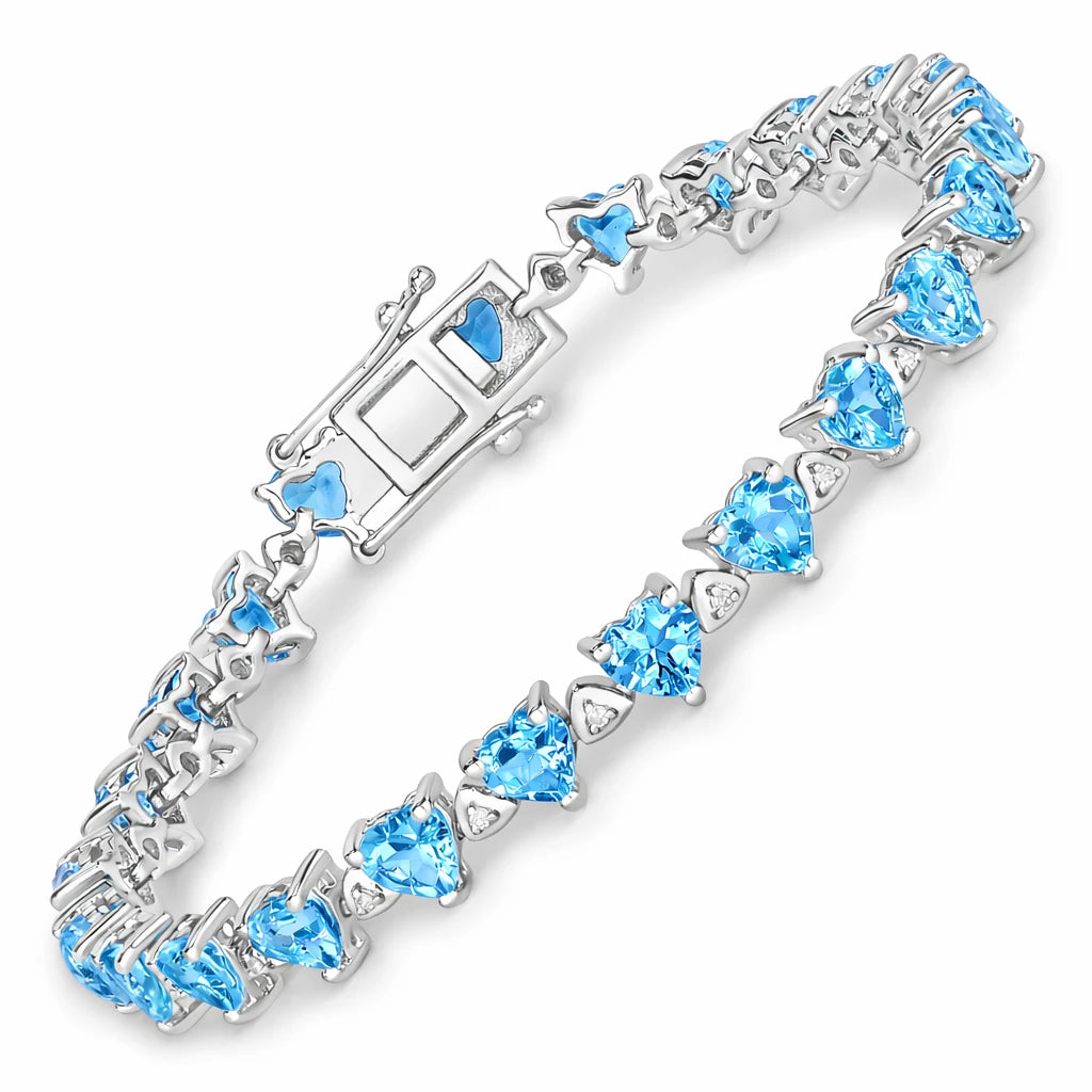 Heart Prong Set Diamond Accent Tennis Bracelet