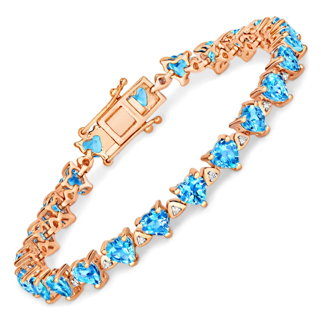 Heart Prong Set Diamond Accent Tennis Bracelet