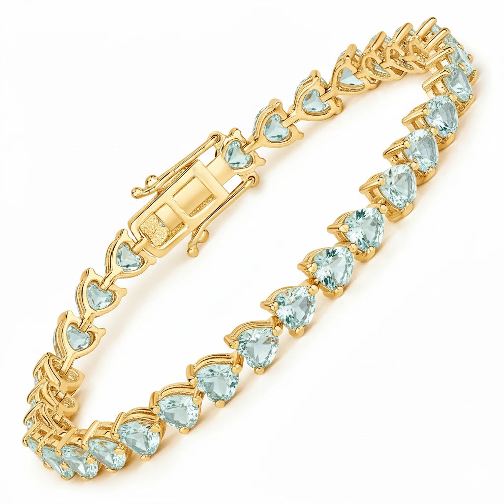 Heart Prong Set  Tennis Bracelet