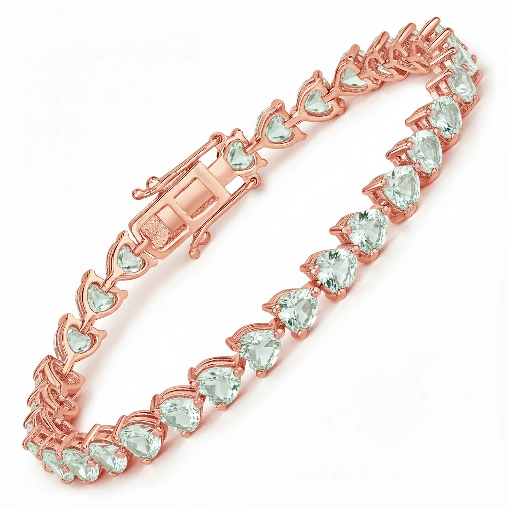 Heart Prong Set  Tennis Bracelet
