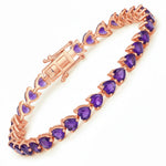 Heart Prong Set  Tennis Bracelet