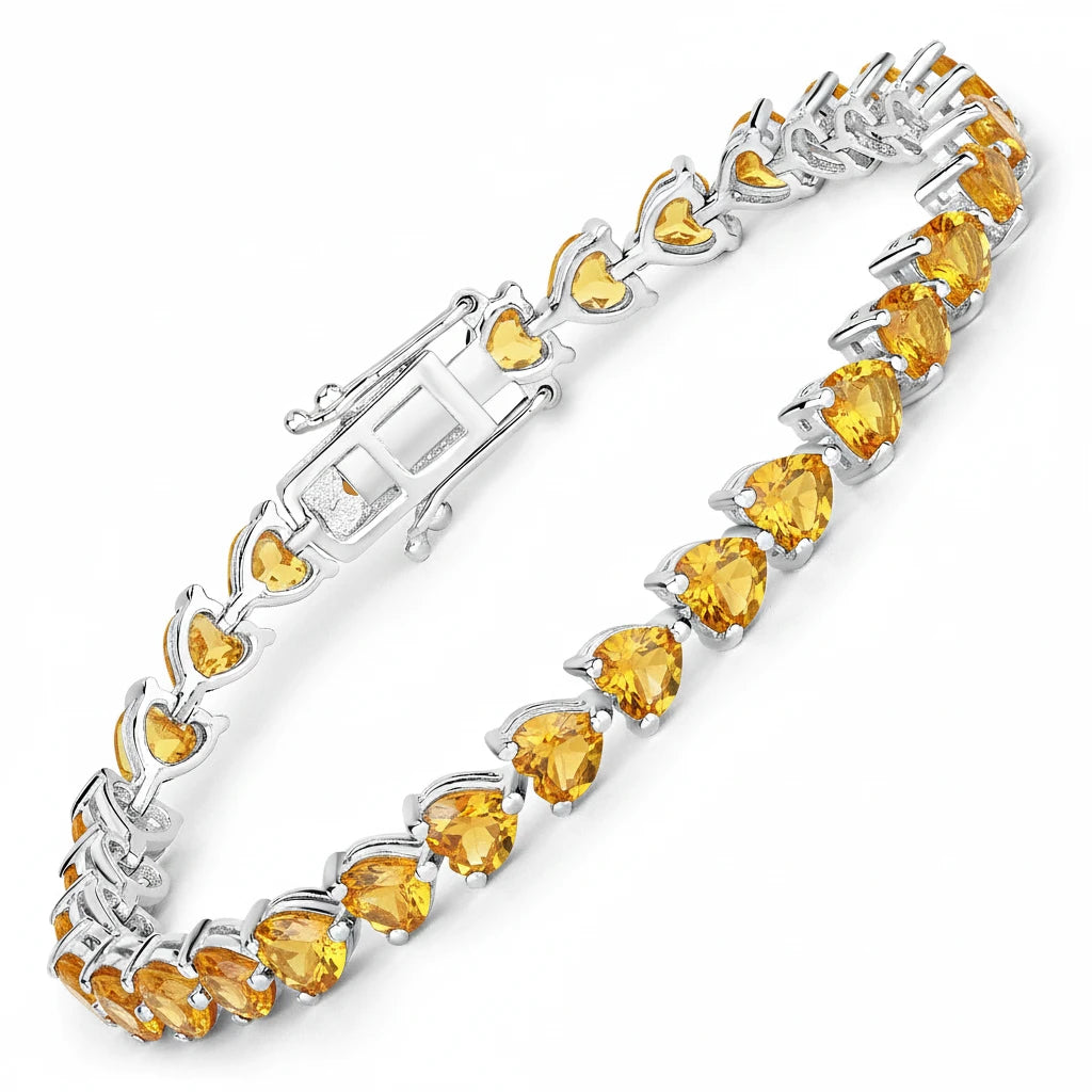 Heart Prong Set  Tennis Bracelet