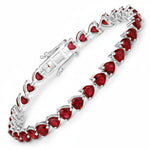 Heart Prong Set  Tennis Bracelet