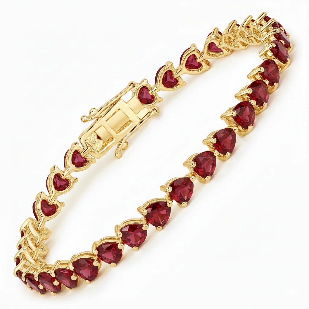Heart Prong Set  Tennis Bracelet