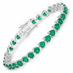 Heart Prong Set  Tennis Bracelet