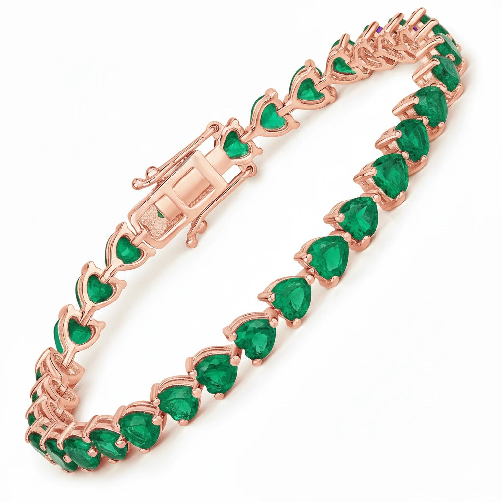 Heart Prong Set  Tennis Bracelet
