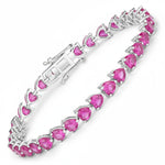 Heart Prong Set  Tennis Bracelet