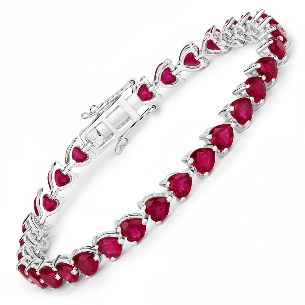 Heart Prong Set  Tennis Bracelet