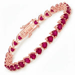 Heart Prong Set  Tennis Bracelet