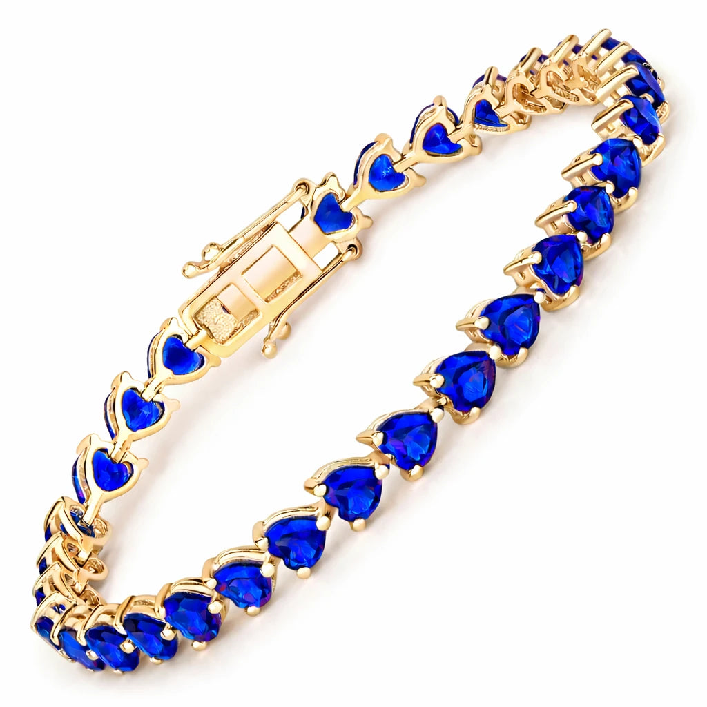 Heart Prong Set  Tennis Bracelet
