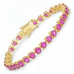 Heart Prong Set  Tennis Bracelet